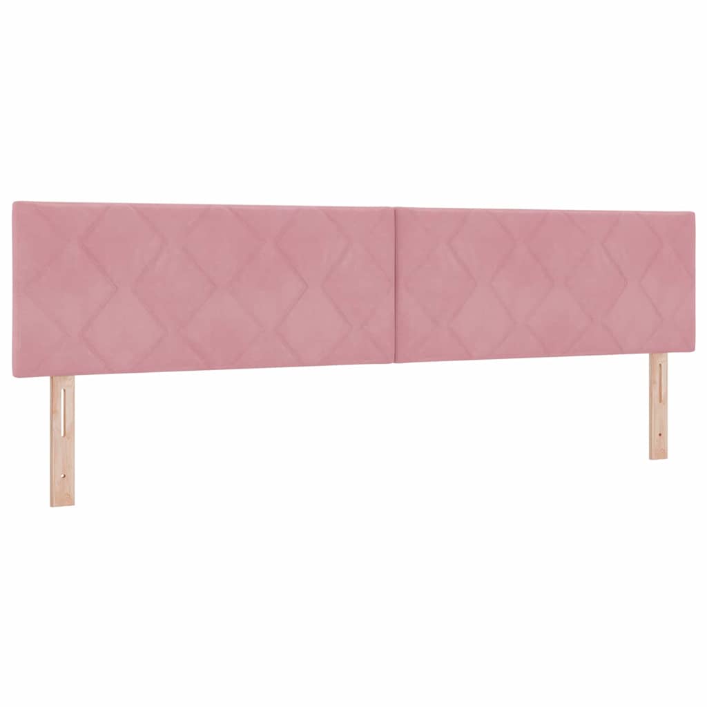 vidaXL Łóżko sprężynowe Z zagłówkiem Różowy 200 x 200 cm Aksamit