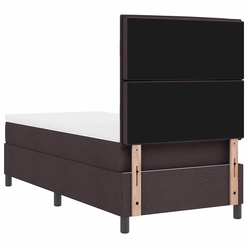 vidaXL Łóżko sprężynowe z materacem Ciemny brąz 80 x 200 cm tkanina