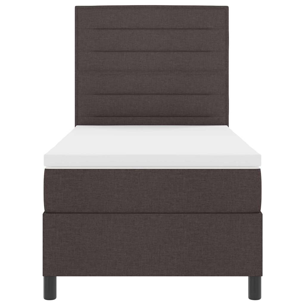 vidaXL Łóżko sprężynowe z materacem Ciemny brąz 80 x 200 cm tkanina