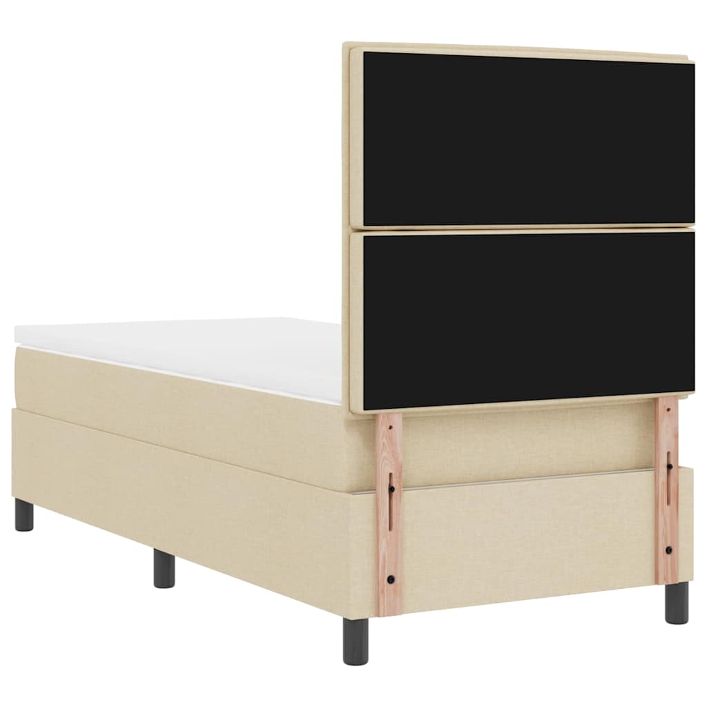 vidaXL Łóżko sprężynowe z materacem Kremowy 80 x 200 cm tkanina