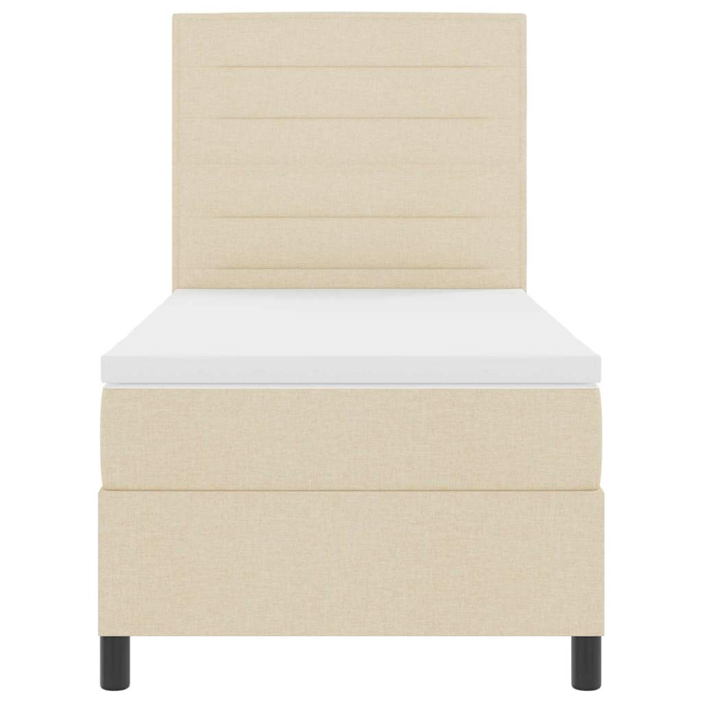 vidaXL Łóżko sprężynowe z materacem Kremowy 80 x 200 cm tkanina