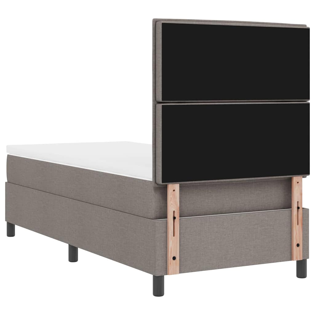 vidaXL Łóżko sprężynowe Z zagłówkiem Ciemnoszary 90 x 200 cm tkanina