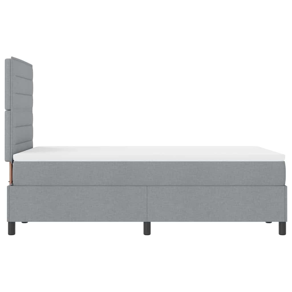 vidaXL Łóżko sprężynowe z materacem Jasnoszary 120 x 190 cm tkanina