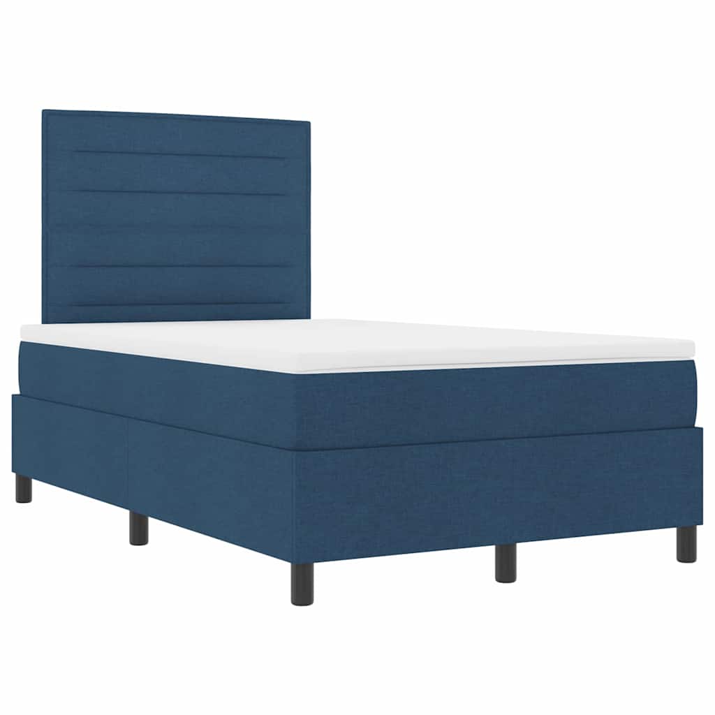 vidaXL Łóżko sprężynowe z materacem Niebieski 120 x 190 cm tkanina