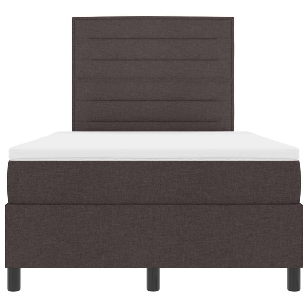 vidaXL Łóżko sprężynowe z materacem Ciemny brąz 120 x 200 cm tkanina