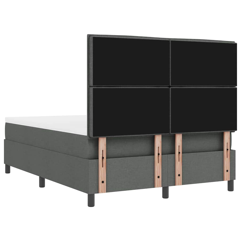 vidaXL Łóżko sprężynowe z materacem Ciemnoszary 140 x 190 cm tkanina