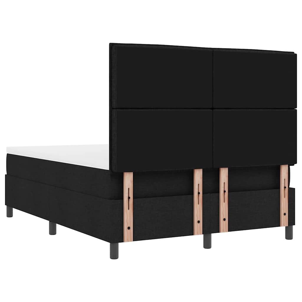 vidaXL Łóżko sprężynowe z materacem Czarny 140 x 190 cm tkanina
