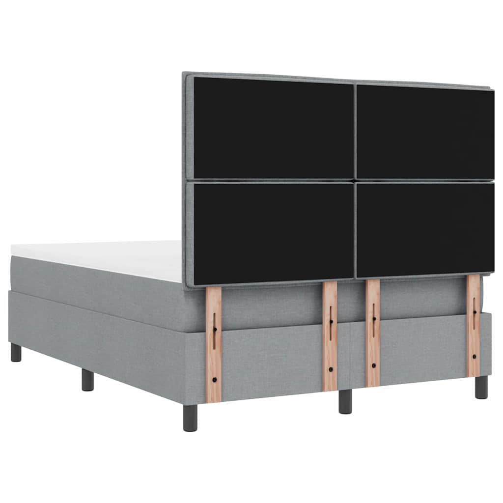 vidaXL Łóżko sprężynowe z materacem Jasnoszary 160 x 200 cm tkanina