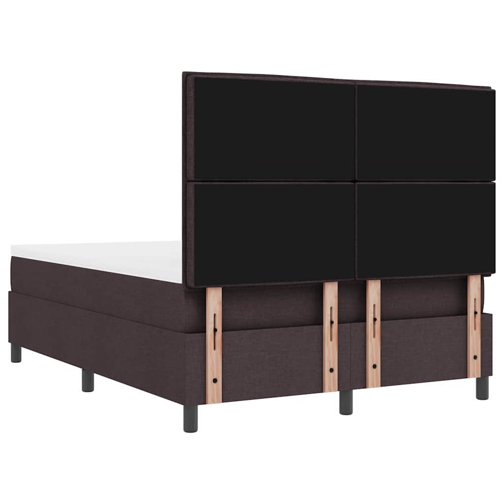 vidaXL Łóżko sprężynowe z materacem Ciemny brąz 160 x 200 cm tkanina