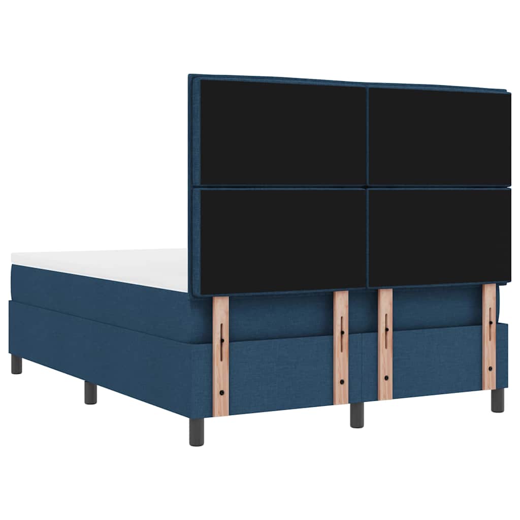 vidaXL Łóżko sprężynowe z materacem Niebieski 160 x 200 cm tkanina