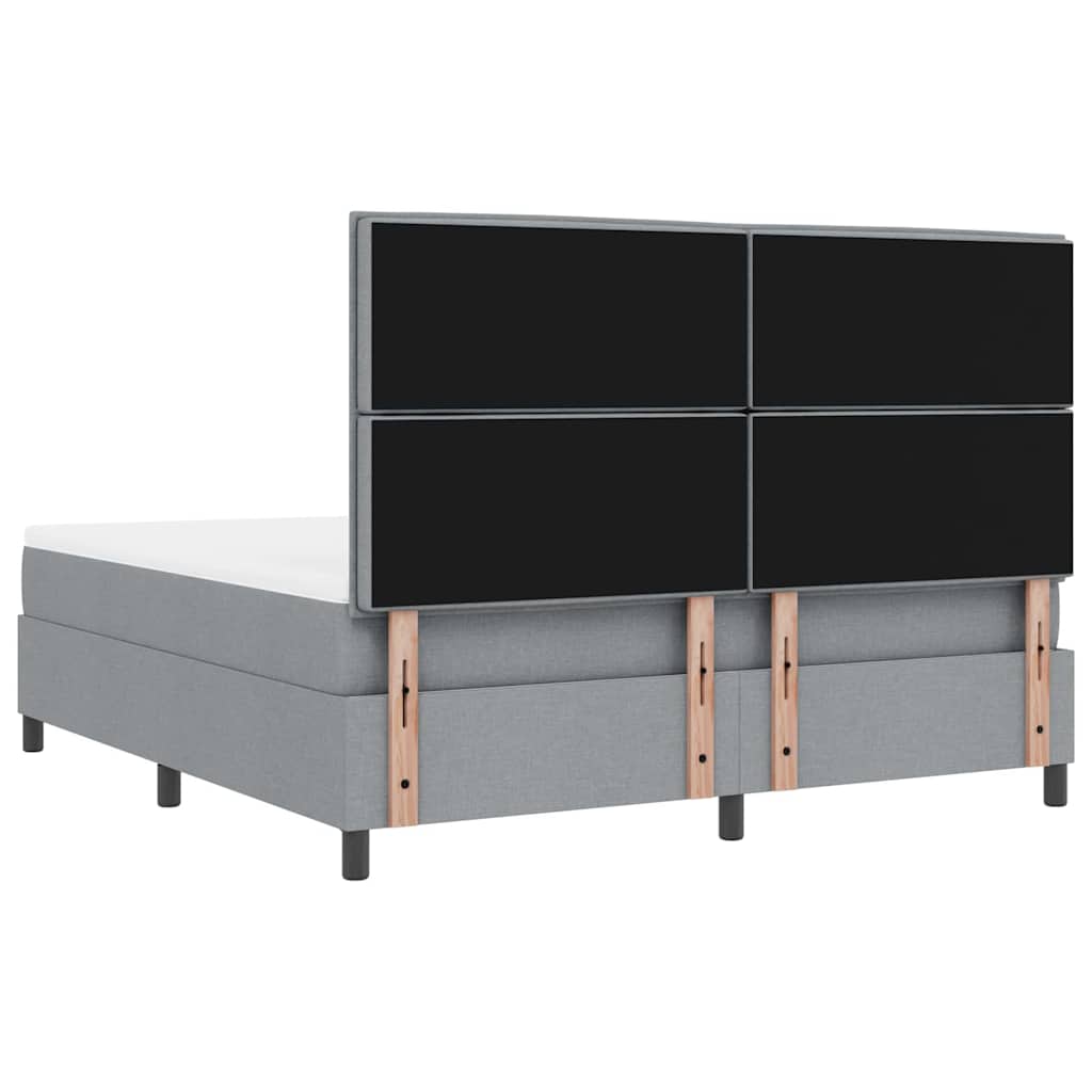 vidaXL Łóżko sprężynowe z materacem Jasnoszary 180 x 200 cm tkanina