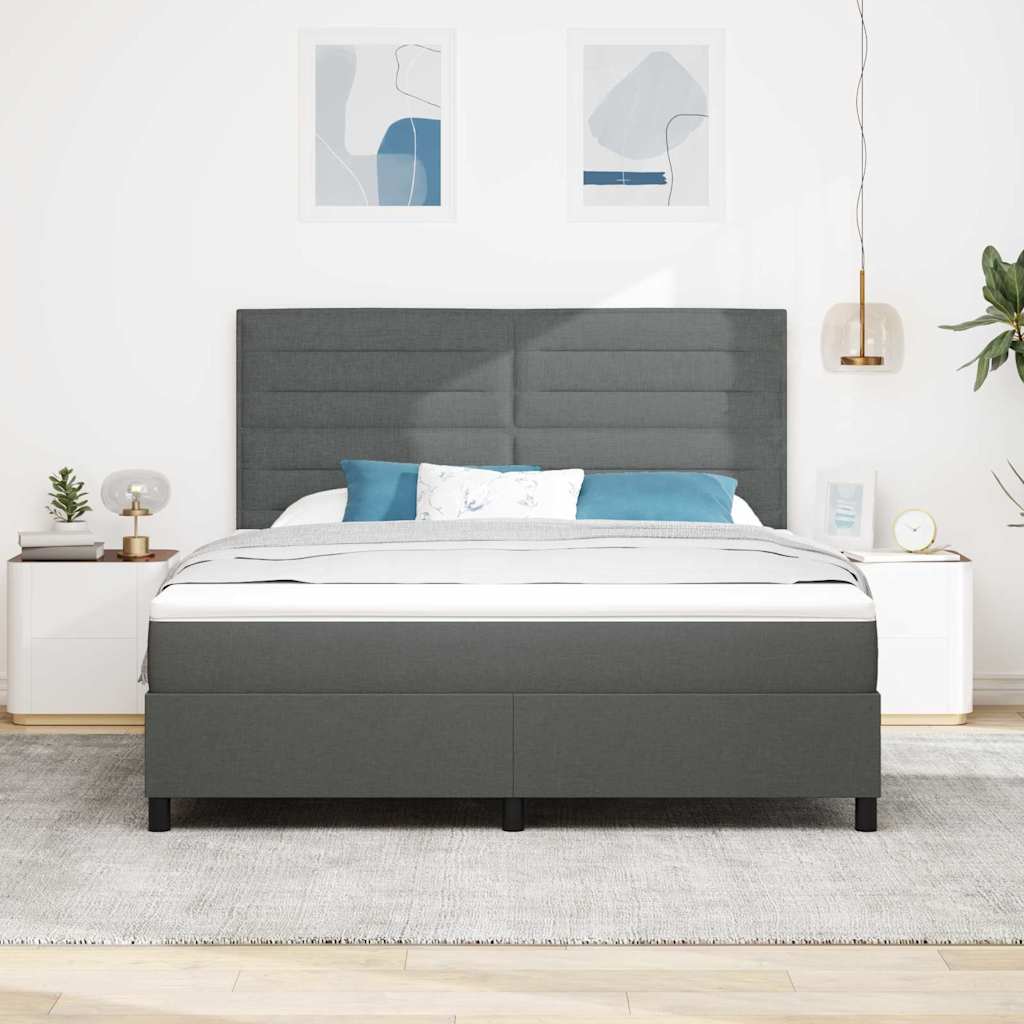 vidaXL Łóżko sprężynowe z materacem Ciemnoszary 180 x 200 cm tkanina