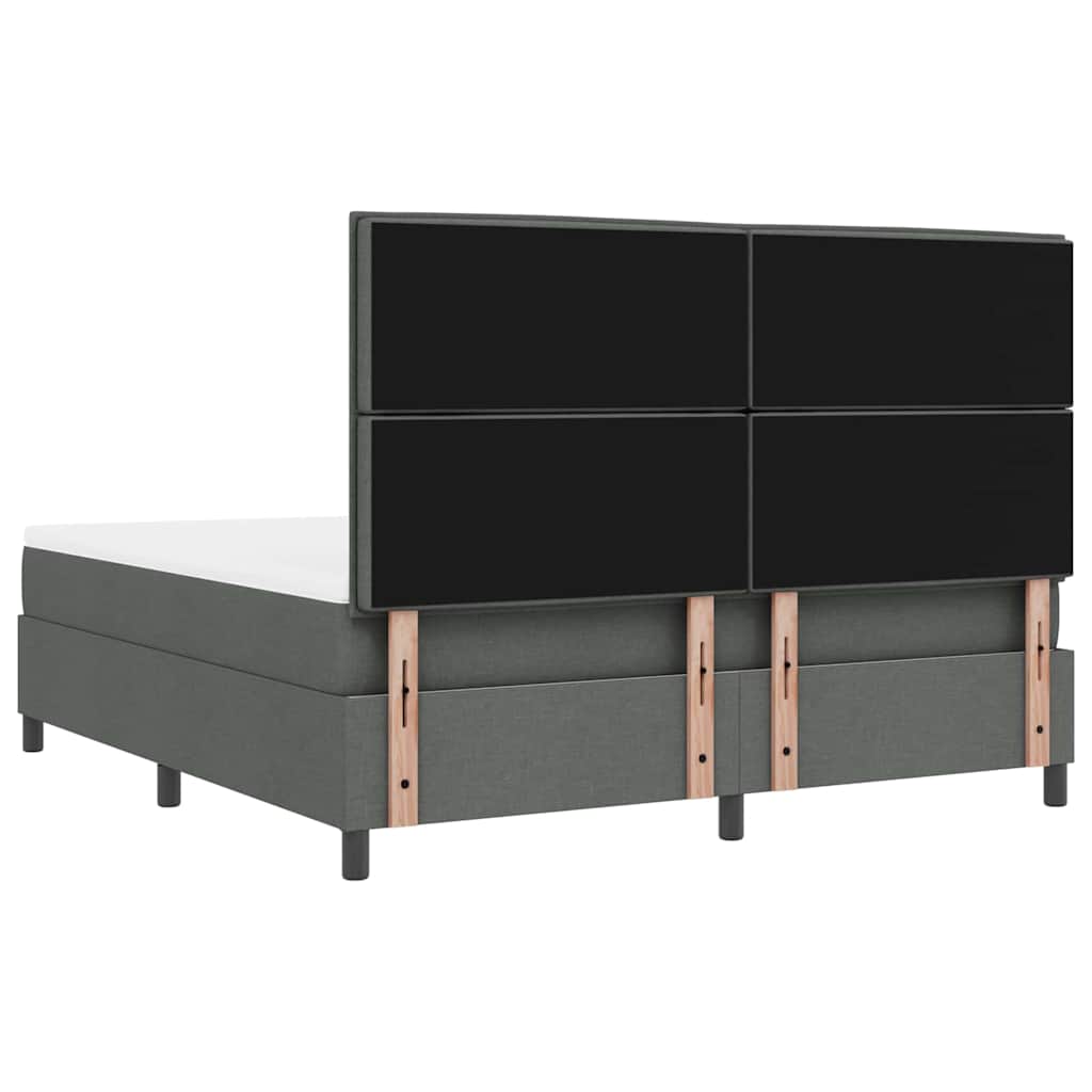 vidaXL Łóżko sprężynowe z materacem Ciemnoszary 180 x 200 cm tkanina