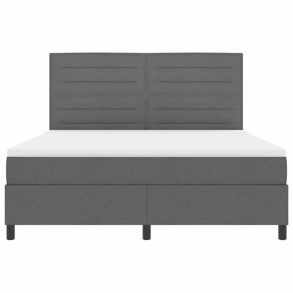 vidaXL Łóżko sprężynowe z materacem Ciemnoszary 180 x 200 cm tkanina