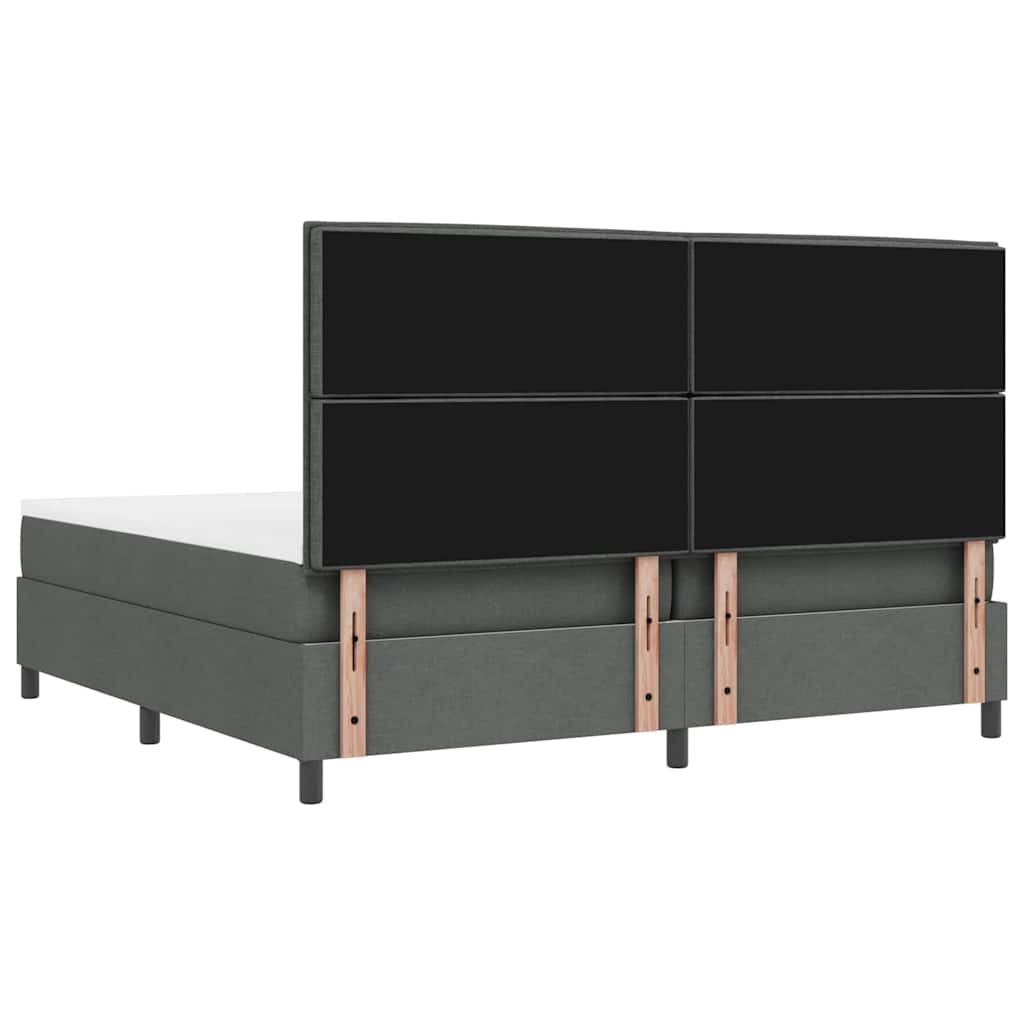 vidaXL Łóżko sprężynowe z materacem Ciemnoszary 200 x 200 cm tkanina