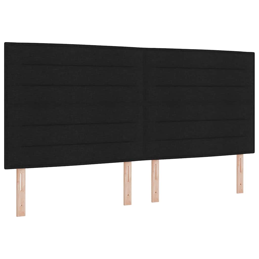 vidaXL Łóżko sprężynowe z materacem Czarny 200 x 200 cm tkanina