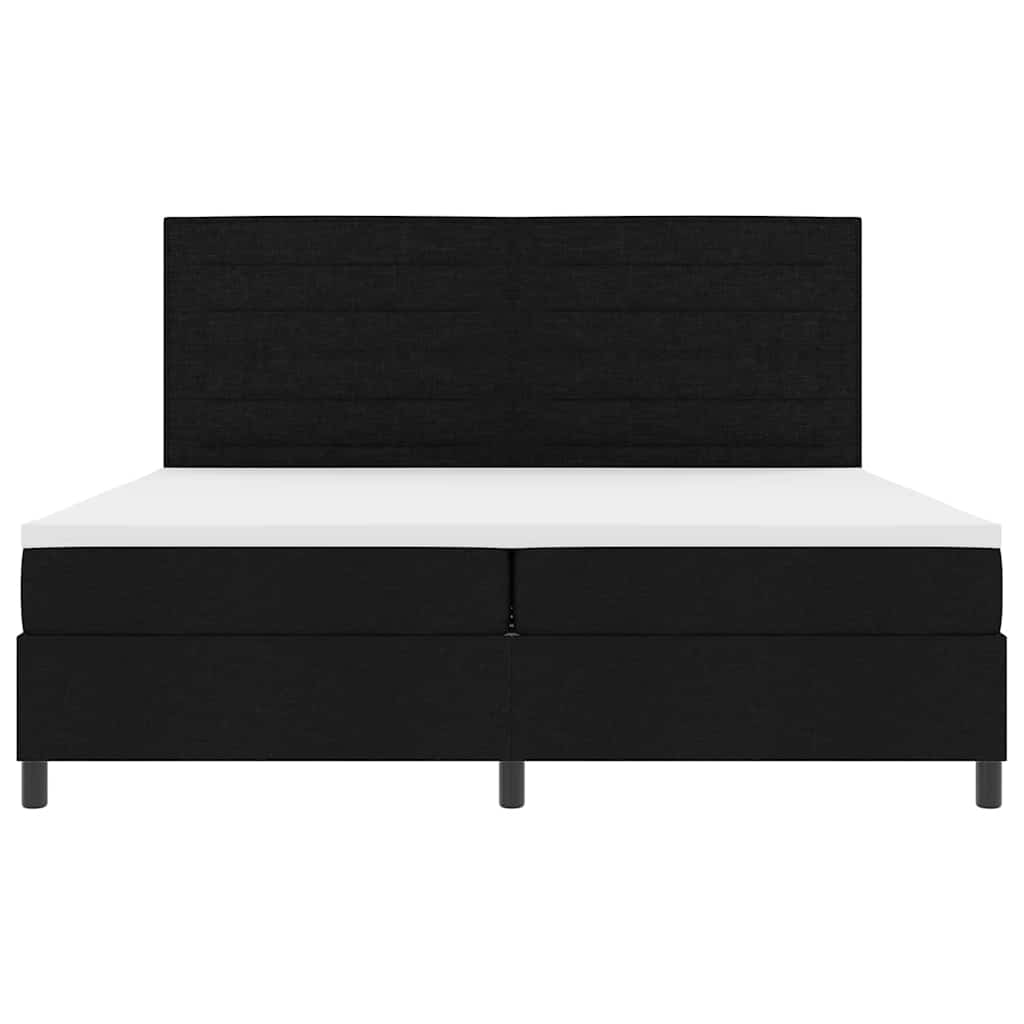 vidaXL Łóżko sprężynowe z materacem Czarny 200 x 200 cm tkanina