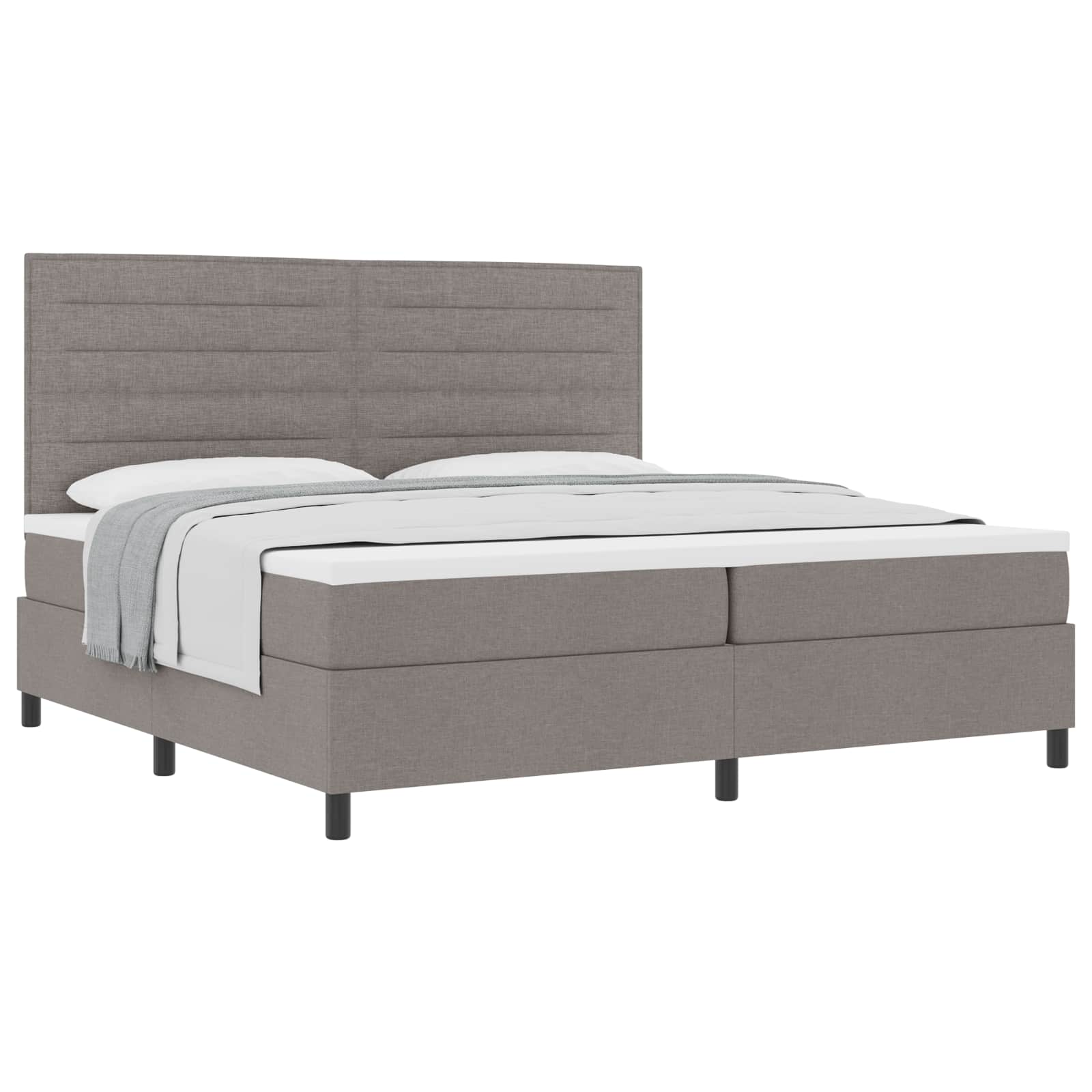 vidaXL Łóżko sprężynowe z materacem Ciemnoszary 200 x 200 cm tkanina