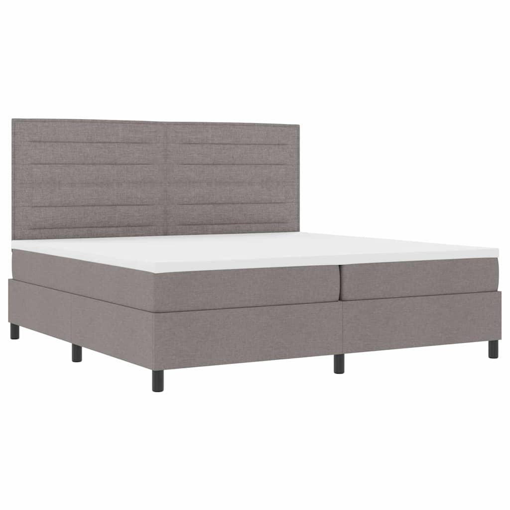 vidaXL Łóżko sprężynowe z materacem Ciemnoszary 200 x 200 cm tkanina