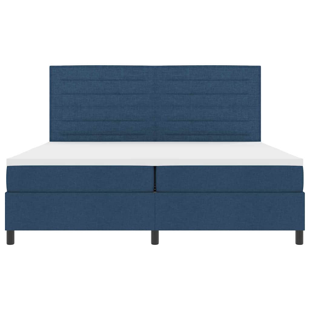 vidaXL Łóżko sprężynowe z materacem Niebieski 200 x 200 cm tkanina