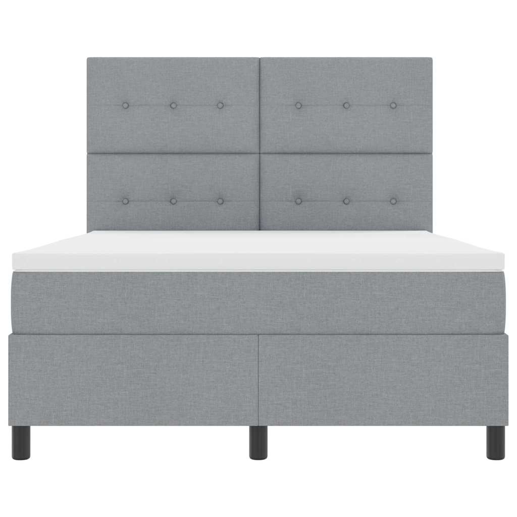 vidaXL Łóżko sprężynowe z materacem Jasnoszary 140 x 190 cm tkanina