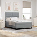 vidaXL Łóżko sprężynowe z materacem Jasnoszary 140 x 200 cm tkanina