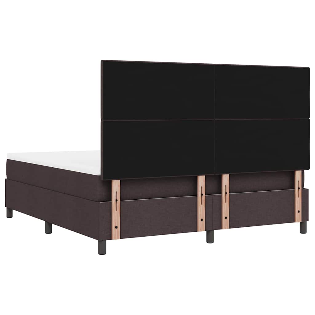 vidaXL Łóżko sprężynowe Z zagłówkiem Ciemny brąz 180 x 200 cm tkanina