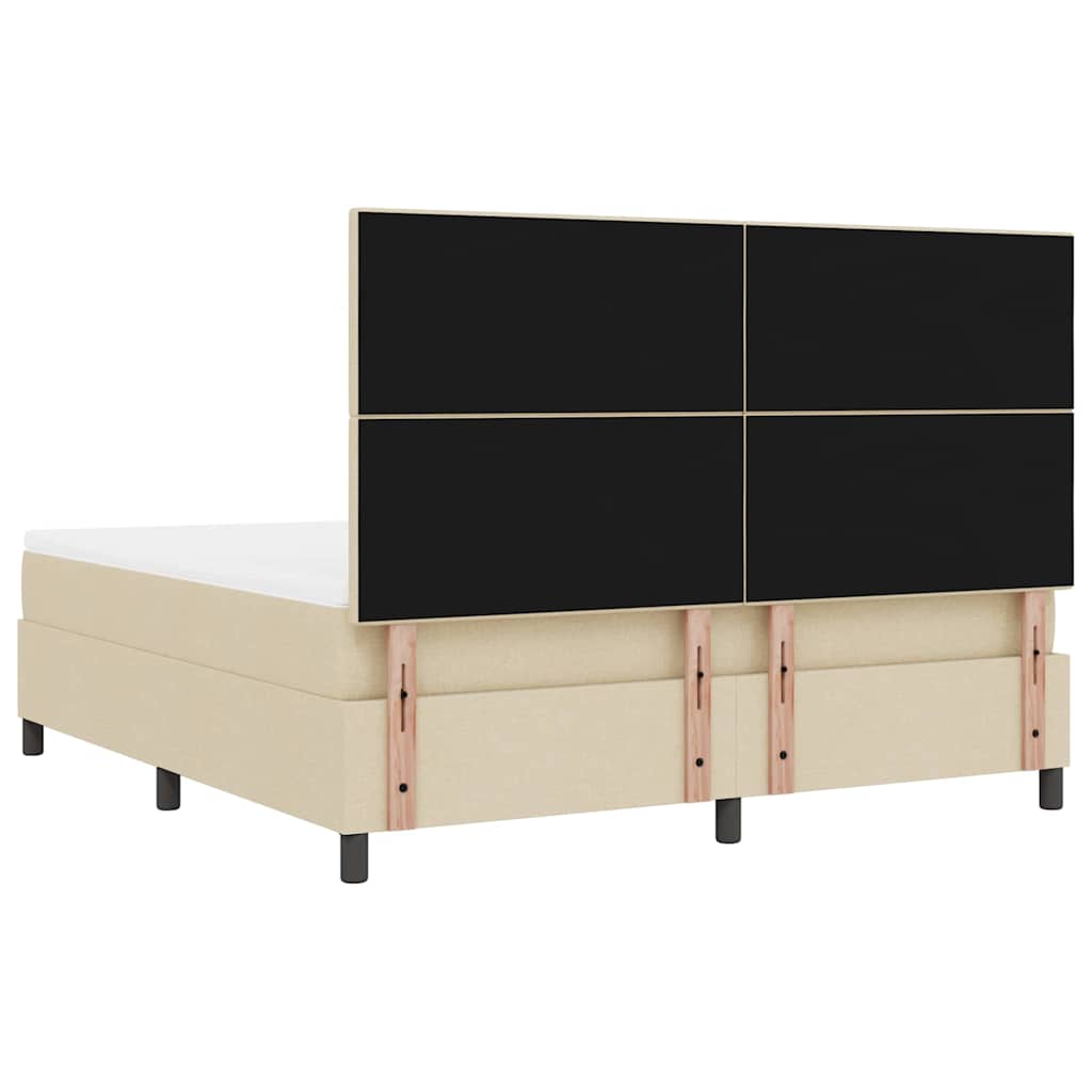 vidaXL Łóżko sprężynowe z materacem Kremowy 180 x 200 cm tkanina