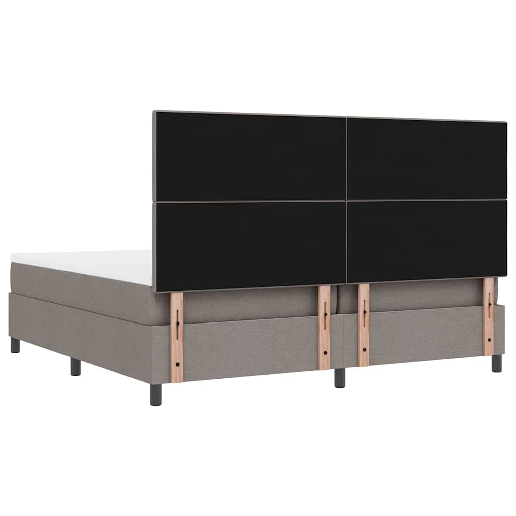vidaXL Łóżko sprężynowe Z zagłówkiem Ciemnoszary 200 x 200 cm tkanina