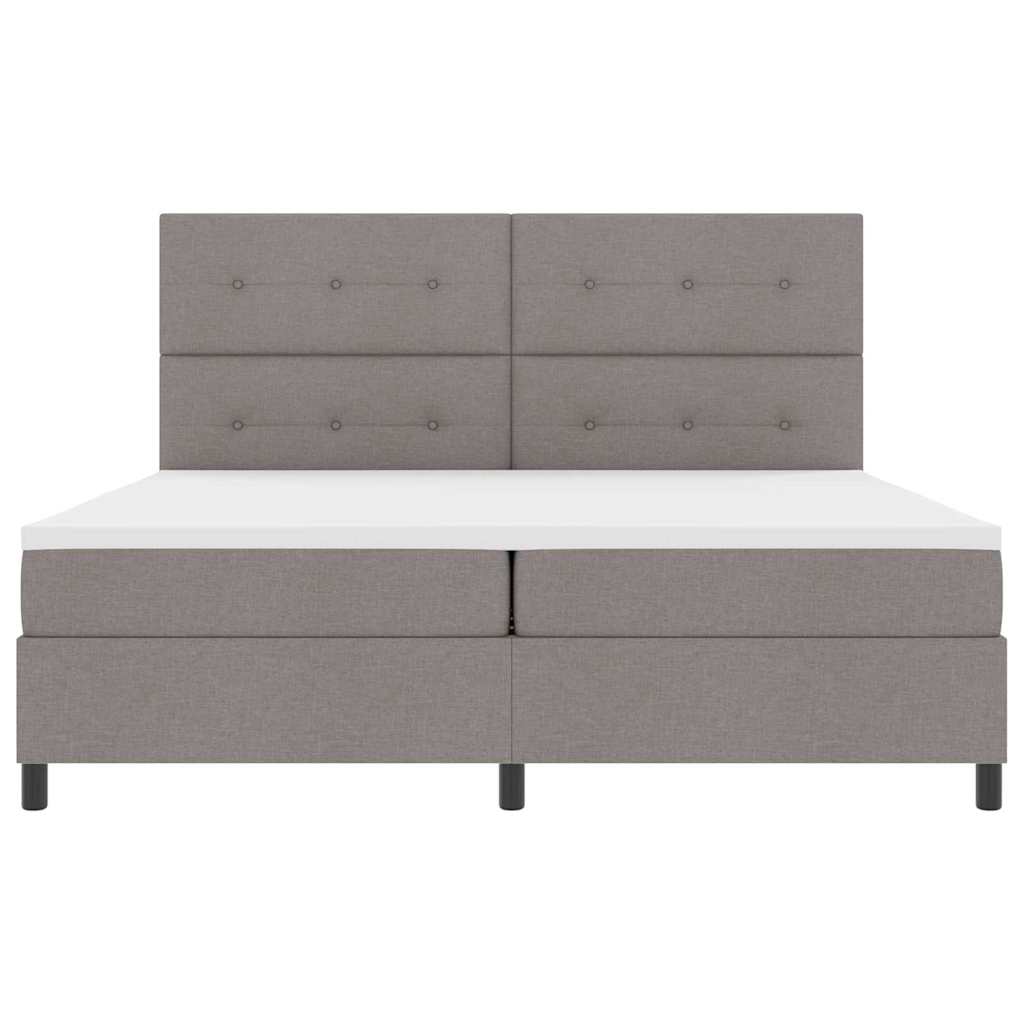 vidaXL Łóżko sprężynowe Z zagłówkiem Ciemnoszary 200 x 200 cm tkanina