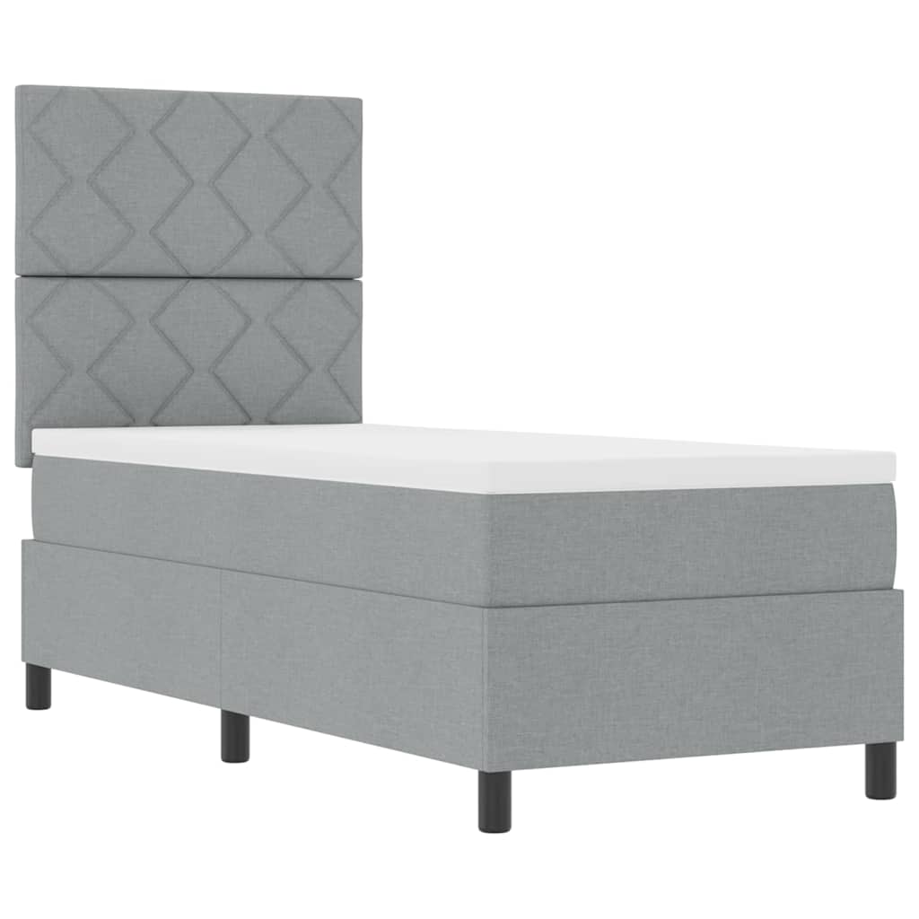 vidaXL Łóżko sprężynowe z materacem Jasnoszary 80 x 200 cm tkanina