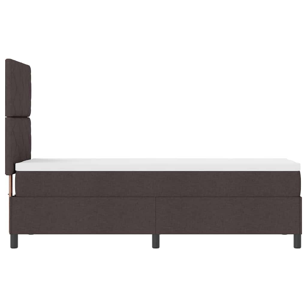 vidaXL Łóżko sprężynowe Z zagłówkiem Ciemny brąz 80 x 200 cm tkanina