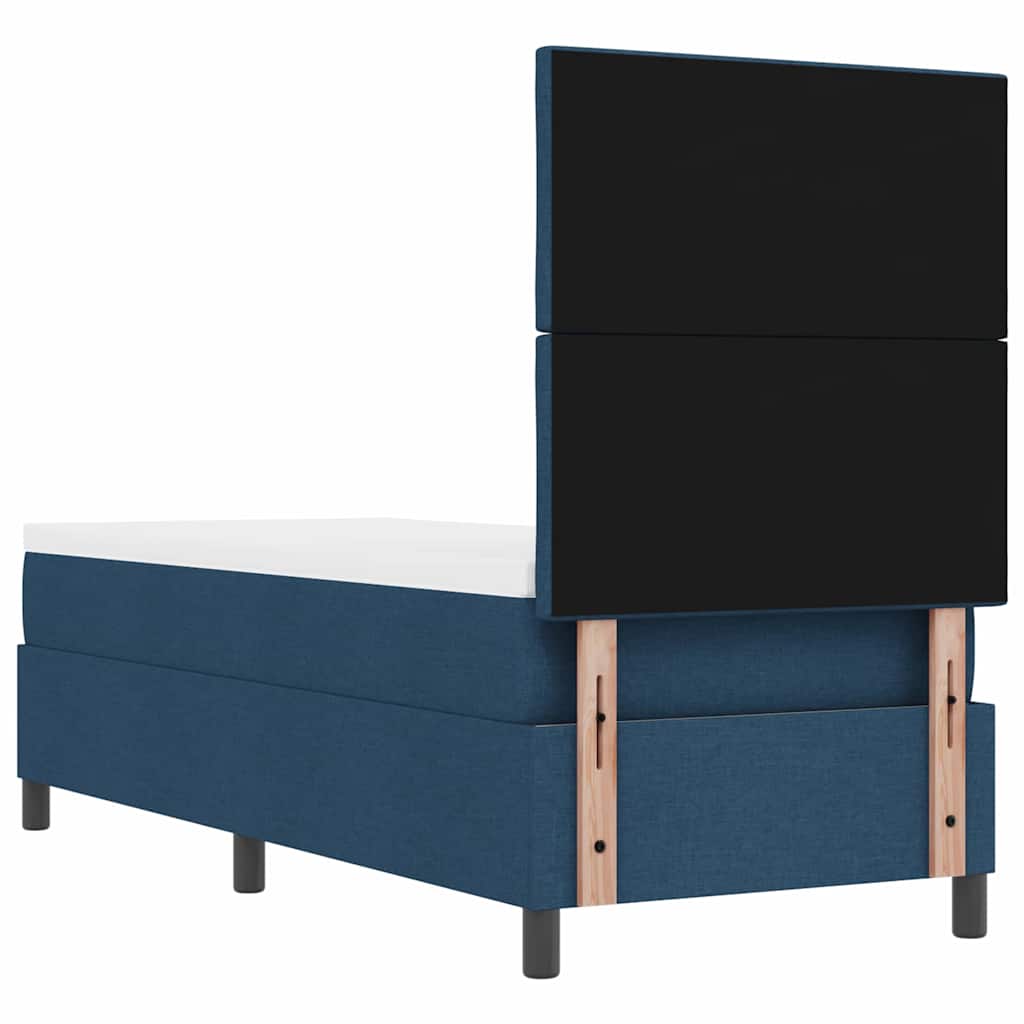 vidaXL Łóżko sprężynowe Z zagłówkiem Niebieski 80 x 200 cm tkanina