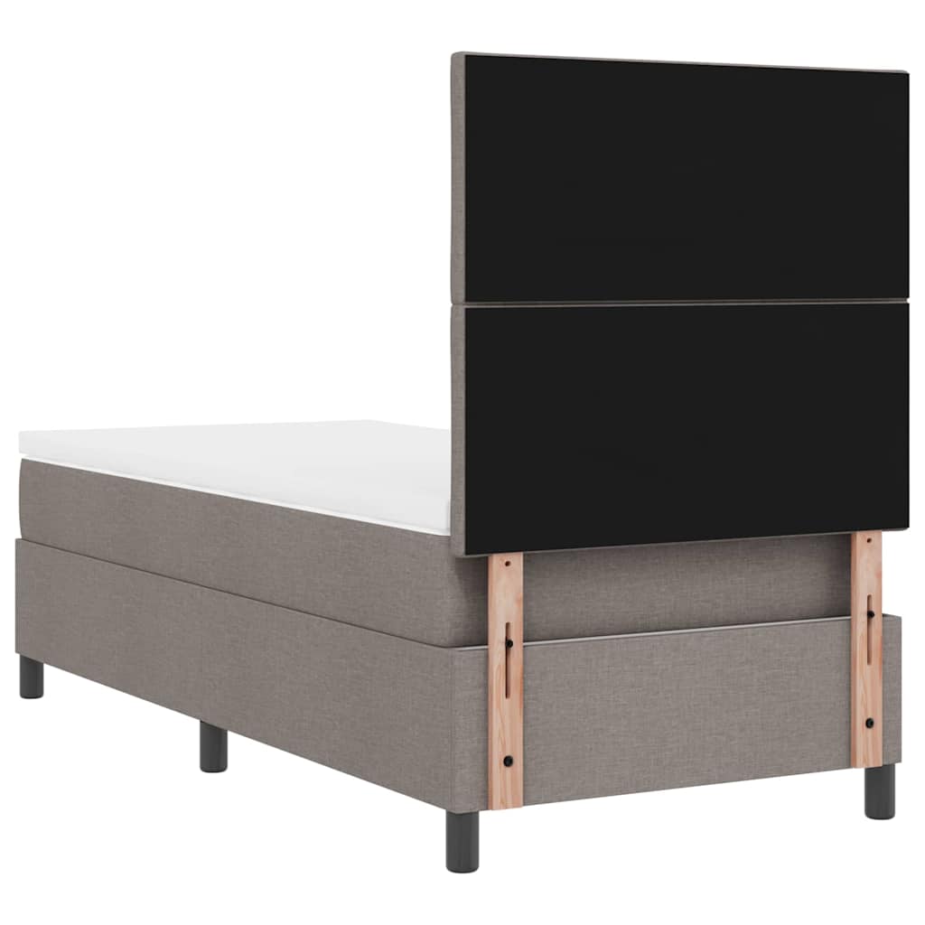 vidaXL Łóżko sprężynowe Z zagłówkiem Ciemnoszary 100 x 200 cm tkanina