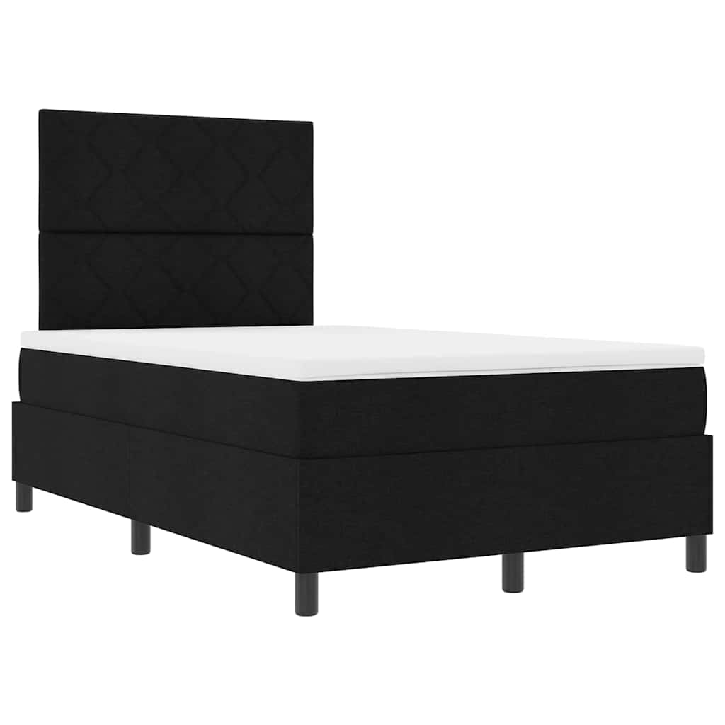 vidaXL Łóżko sprężynowe z materacem Czarny 120 x 190 cm tkanina