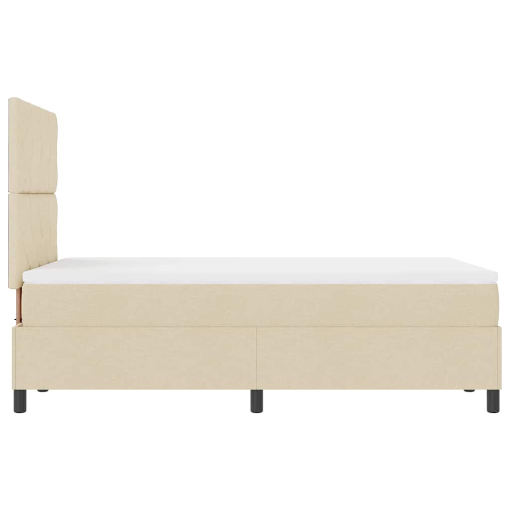 vidaXL Łóżko sprężynowe z materacem Kremowy 120 x 200 cm tkanina