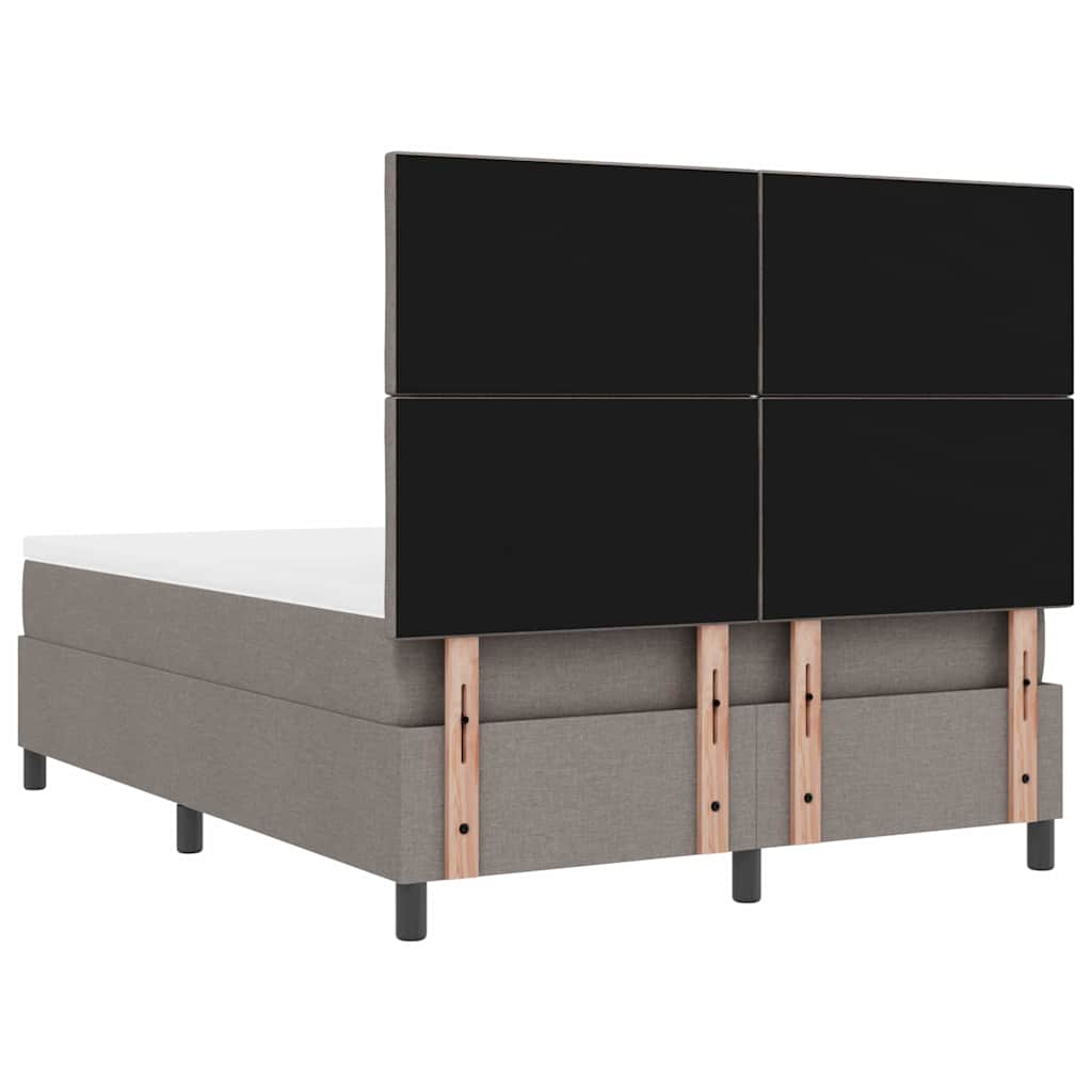vidaXL Łóżko sprężynowe Z zagłówkiem Ciemnoszary 140 x 190 cm tkanina
