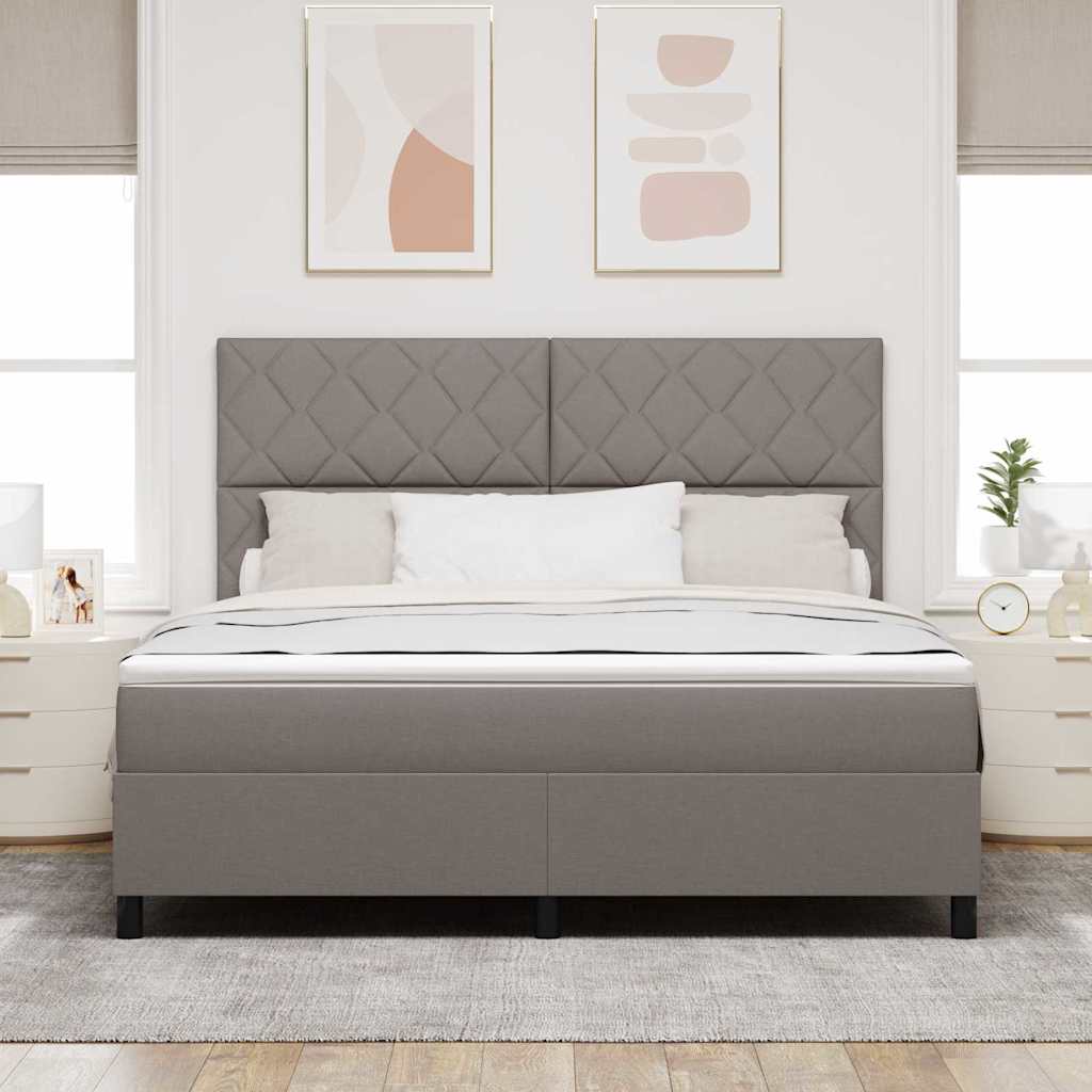 vidaXL Łóżko sprężynowe Z zagłówkiem Ciemnoszary 180 x 200 cm tkanina