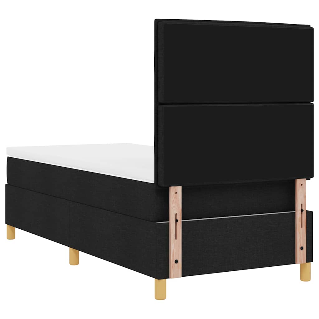 vidaXL Łóżko sprężynowe z materacem Czarny 80 x 200 cm tkanina