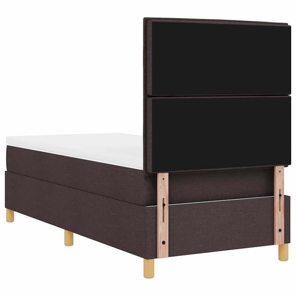 vidaXL Łóżko sprężynowe z materacem Ciemny brąz 80 x 200 cm tkanina