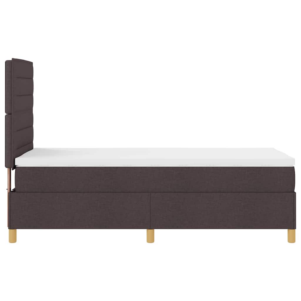 vidaXL Łóżko sprężynowe z materacem Ciemny brąz 80 x 200 cm tkanina