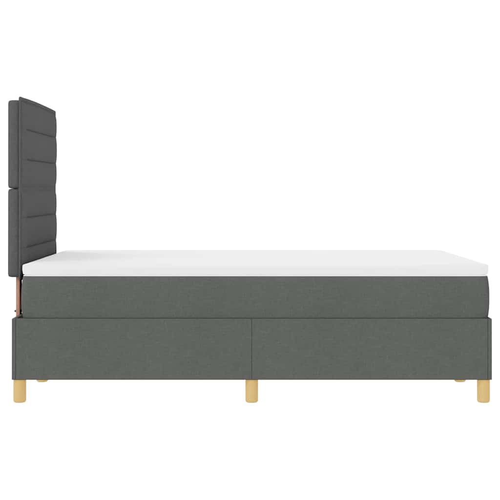 vidaXL Łóżko sprężynowe z materacem Ciemnoszary 120 x 190 cm tkanina
