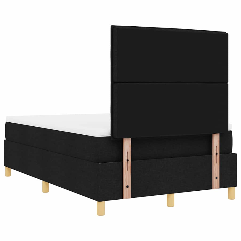 vidaXL Łóżko sprężynowe z materacem Czarny 120 x 190 cm tkanina