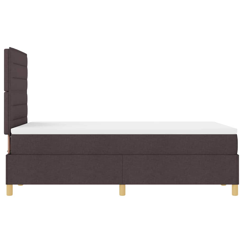 vidaXL Łóżko sprężynowe z materacem Ciemny brąz 120 x 190 cm tkanina
