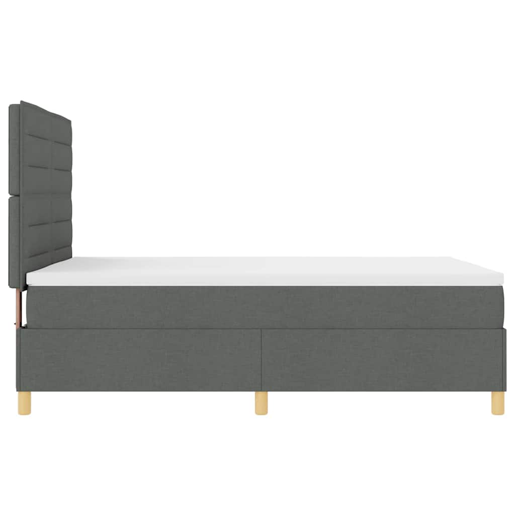 vidaXL Łóżko sprężynowe z materacem Ciemnoszary 140 x 200 cm tkanina