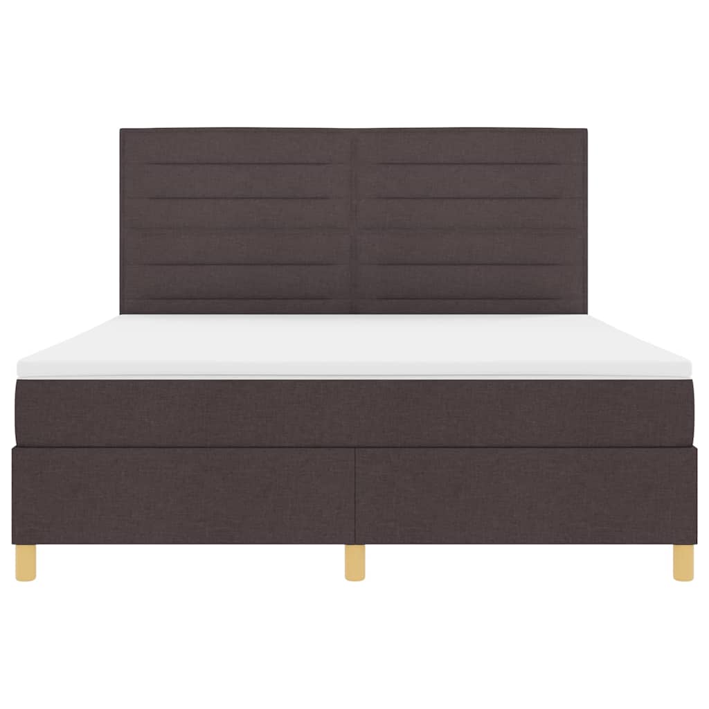 vidaXL Łóżko sprężynowe z materacem Ciemny brąz 180 x 200 cm tkanina