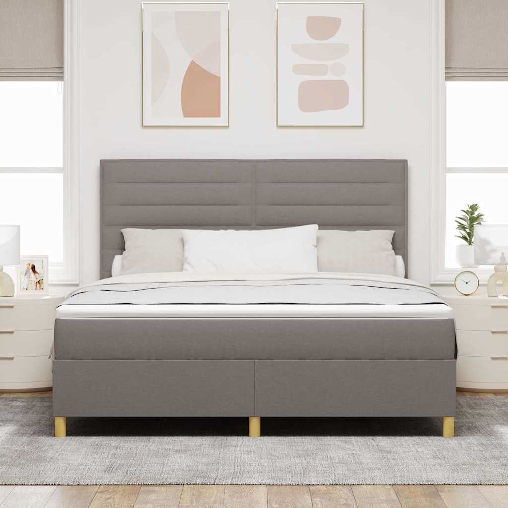 vidaXL Łóżko sprężynowe Z zagłówkiem Ciemnoszary 180 x 200 cm tkanina