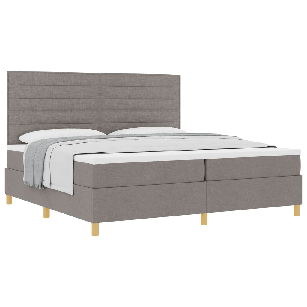 vidaXL Łóżko sprężynowe z materacem Ciemnoszary 200 x 200 cm tkanina
