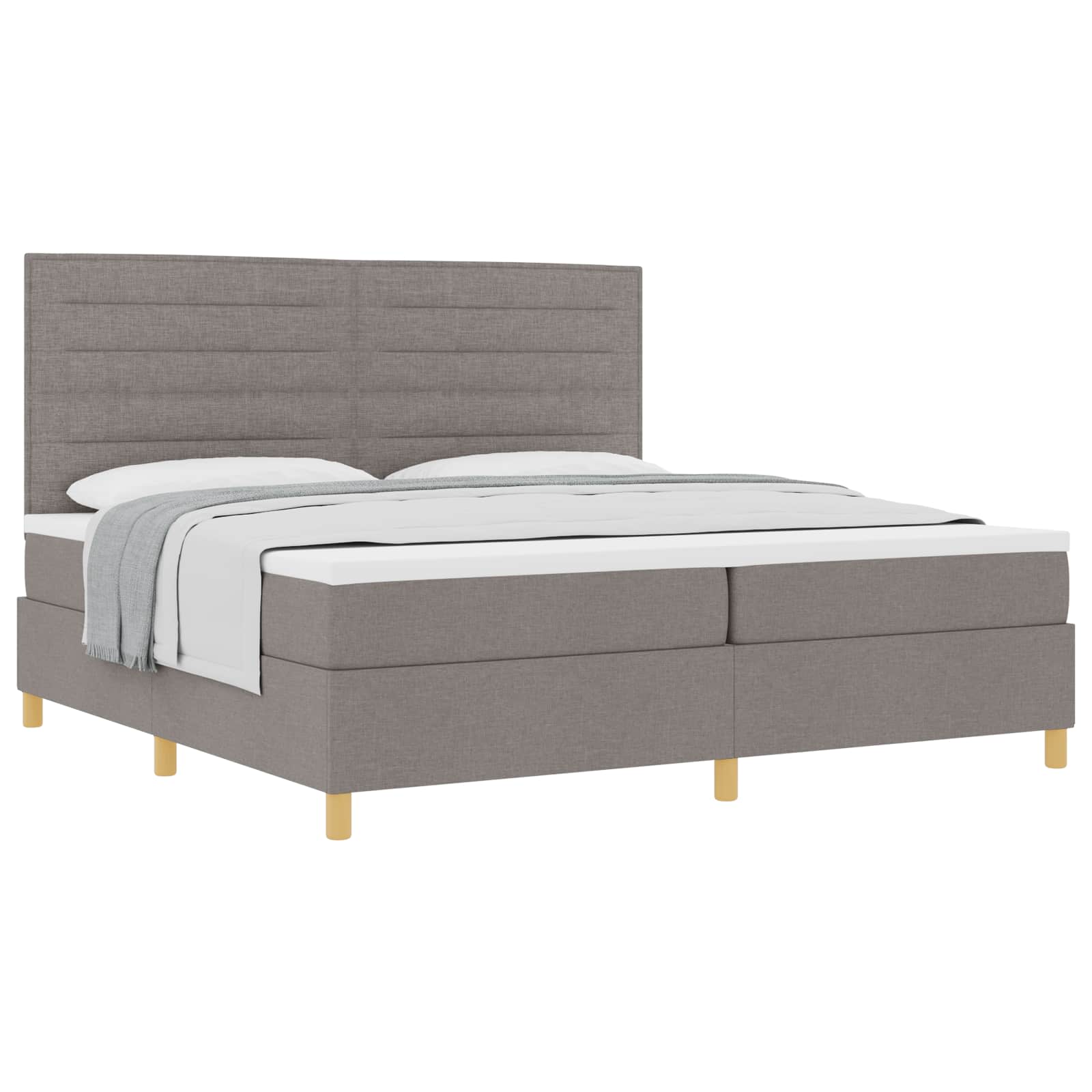 vidaXL Łóżko sprężynowe z materacem Ciemnoszary 200 x 200 cm tkanina