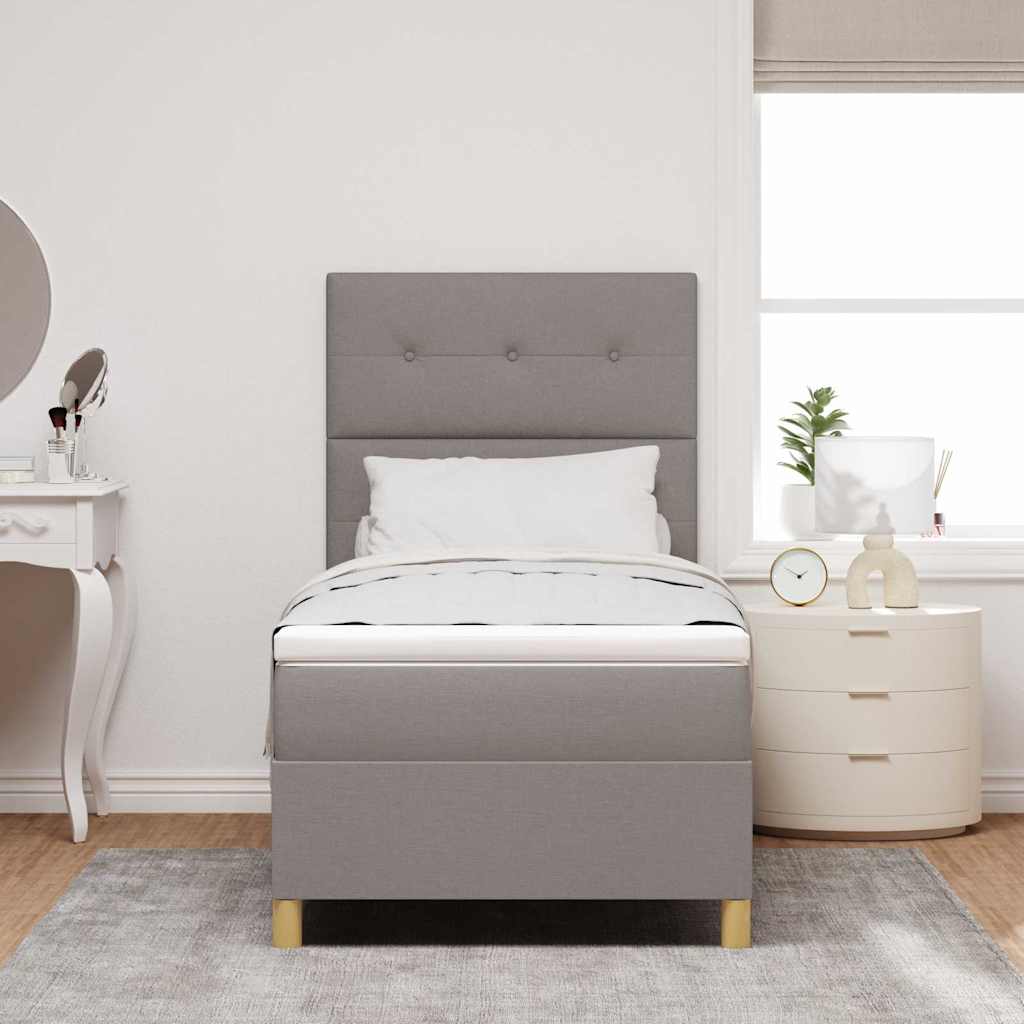 vidaXL Łóżko sprężynowe z materacem Ciemnoszary 80 x 200 cm tkanina